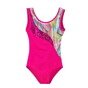 (リトルシング) Little Thing 子供 〜 ジュニア 用 新体操 体操 Uネックレオタード ピンク 伸縮性に富む 100-150cm (150cm)