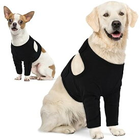 IECOii 犬用 リハビリ 関節プロテクター 調節可能 舐め防止 犬 サポーター 柔らかい 伸縮性 犬 前足 肘 けが 老犬介護 術後保護 関節保護 小型犬 ブラック S