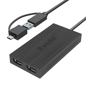 WAVLINK 4Ko̓hbLOXe[V/fA HDMI A_v^[/4Ki3840x2160 @ 30Hzj fBXvCo/1x4KΉ HDMIo̓|[g/1x2KΉ HDMIo̓|[g1xUSB 3.0|[g1xUSB -C