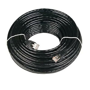50m CAT5e 屋外仕様 2重被覆 LANケーブル 屋外用 POE対応 ランケーブル 難燃性 耐候性 高耐久 専用ピン付
