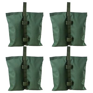 Sutekus テントやタープ固定用 砂袋 容量6L(砂10kg) ウエイトバッグ テント用 重り 重し袋 テントウエイト マジックテープ式 4個入り (アーミーグリーン)