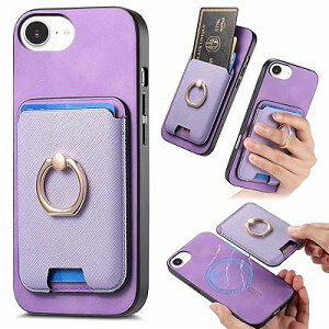 Yuotky for iPhone 16E �P�[�X �蒠�^ MagSafe�Ή� �� phone16E �P�[�X ������ 2 in 1 �A�C�t�H��16E �J�o�[ �w�� �蒠�^ �����ӂ���16E�P�[�X �����O�t�� ���C�����X�[�d�Ή� �J�[�h���[ ���C���E�X