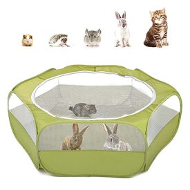 サークル ペットサークル Pawaboo ペットサークル 折りたたみ 小動物フェンス プレイサークル ペット ゲージ 動物フレンドルーム 遊び用のサークル 屋外/屋内 飼育サークル 動物サークル ウサギ ハリネズミ用 幅120 x 高さ38cm Av