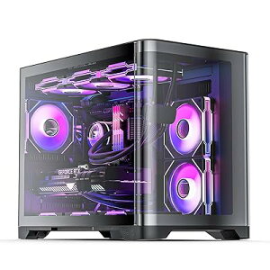 AsiaHorse Micro ATX PCP[X ~h^[ fA`o[ 180° tr[ KX Q[~O MATX PC P[X USB 3.0 |[g 360mm WG[^[ T|[g RTX 40 Ή GAt[