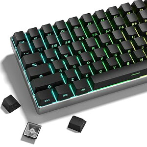 キーキャップ 123キー Womier ダブルショット PBT 光透過 キーキャップ Cherry プロファイル メカニカルキーボード用パソコン用キーボード (ブラック)
