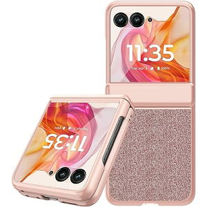 Miimall �Ή� Razr+ 2024 �S�ʕی� �ϏՌ� �P�[�X ������� �����K���X �Ռ��z�� �q���W�ی� �o���p�[ Case ���g���[�� Razr 50 Ultra �ی�J�o�[ �w��h�~ �σX�N���b�` �����h�~ Moto Razr 50 Ul