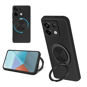 Xiaomi Redmi Note 13 Pro 5G/ Xiaomi Poco X6 5G �P�[�X �V���R�� MagSafe�Ή� �����O�t�� 360°��]�X�^���h �c�����Ή� �A�W���X�^�u���X�^���h �}�b�g�d�グ �ϏՌ� �X�}�z �P�[�X �V���I�~