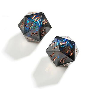 Yourandoll 2 ʑ̃_CX D20TCR 20 W _CX22mm Dungeons and Dragons ADNDA TRPGA MTGȂǃe[uQ[p (O[ ubN)