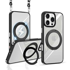 iPhone 16 Pro Max �P�[�X �V�����_�[ �N���A �����O�t�� ���� MagSafe�Ή� �}�O�Z�[�t ���C�����X�[�d �X�^���h�@�\ �}�O�l�b�g���� �X�}�z�P�[�X �A�C�t�H�� 16 �v���}�b�N�X �P�[�X �V���R�� TPU 