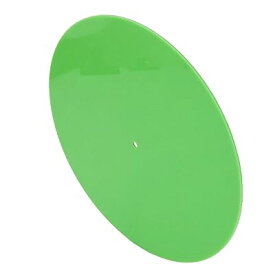 12インチレコードプレーヤーの音質を向上させるアクリル製ターンテーブルマット (緑)
