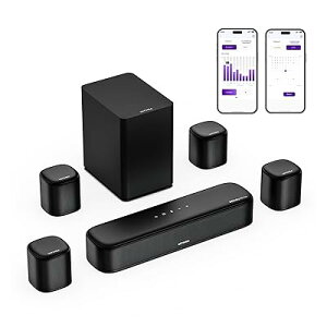 ULTIMEA 7.1ch TEho[ erp Dolby Atmos 350W BassMXڃTuE[t@[TEhXs[J[t HDMI eARC/Bluetooth//AUX/USBΉ Soundbar APPΉ dቹ