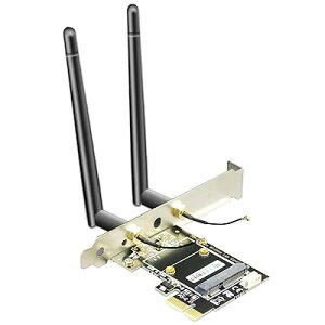 GLOTRENDS WA02 Mini PCIe - PCIe X1 WiFi�A�_�v�^�A�n�[�t�n�CMini PCIe WiFi 4/5/6/6e/Coral TPU ���W���[���p�A3.5 dBi SMA�A���e�i�t��