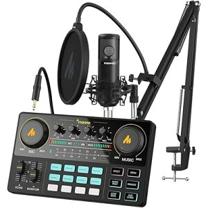 MAONO �I�[�f�B�I�~�L�T�[ �I�[�f�B�I�C���^�[�t�F�[�X Mixer �|�b�h�L���X�g�X�e���I�~�L�T�[ 3.5mm�I�[�f�B�I�C���^�[�t�F�[�X �|�[�^�u�� �R���p�N�g �z�M�@�� 25MM���[�W�J�v�Z���}�C�N�t��
