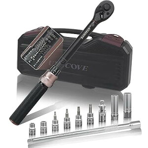 UYECOVE �g���N�����`�Z�b�g �o�C�N �v���Z�b�g�^ �����p9.5 mm (3/8�C���`) 5-60N.m 11�_�Z�b�g �� �G���W�� �I�[�g�o�C�̐��� �����x ±3�� ���₷���_�u���ڐ��� ���E��] 72�M�A 5°����p �������E