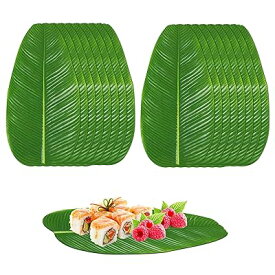 DIFEIUKI バナナの葉 人工 葉っぱ 15枚セット 造花 バナナリーフ ハワイ風情 テーブル マット 南国風 葉っぱ リゾート 気分 結婚式 パーティ 造花 バリ トロピカル ハワイ ガーランド