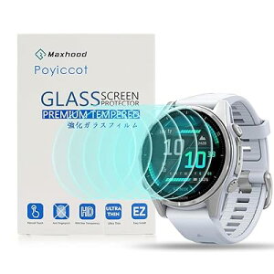 Poyiccot 6�� �ی�t�B���� �Ή��K�[�~��(GARMIN) fenix 8 43mm�t�B�����A �Ή� GARMIN fenix 8 43mm �����K���X �ی�t�B�����A�J�o�[ �d�x9H �C�A�[�� �t�B���� �Ή��K�[�~�� fenix 8 51m