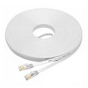 FOSTO Cat7 LAN�P�[�u�� 35m �J�e�S���[7 �C�[�T�l�b�g�P�[�u�� �E���g���t���b�g�P�[�u�� ���� STP �����b �ܐ܂�h�~ RJ45�R�l�N�^�t�� �M�K�r�b�g 10Gbps/600MHz �Ɩ��p ���O�p(�z���C�g)