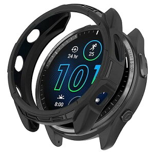 �mRuenTech�n�Ή�GARMIN Forerunner 965�P�[�X �ی�P�[�X Garmin Forerunner 965�p�J�o�[ 6�F�I �\�t�g�V���R���� �v���e�N�^�[�J�o�[ �ϏՌ� �y�� ���t���ȒP (�u���b�N)