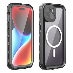 Moogukadan �K��iPhone 15 �p�̖h���P�[�X Magsafe�[�d�Ή� ���S�h��/�h��/�h�o 360�S�ʕی� ���^ �y�� IP68�ČR�K�i �ϏՌ� �N���A ���� ����֗� �E���ȒP �����ʐ^ �L�Y �����h�~ �ی�^�b�`�p�l���X