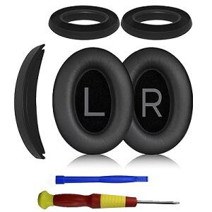Adhiper QC45�C���[�p�b�h + �w�b�h�o���h + �C���[�p�b�h�J�o�[�A�N�Z�T���[�C���L�b�gfor Bose QuietComfort 45 (QC45)�w�b�h�Z�b�g,�^���p�N�����U�[�����C���[�p�b�h�i�u���b�N�j