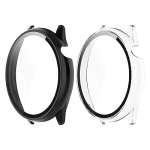 �mRuenTech�n�Ή�Amazfit GTR mini�P�[�X+�����K���X ��̌^�h���h�o�t�B���� �ی�t�B���� Amazfit GTR mini�����^�ی�J�o�[ �w��h�~ ������ �d���Ė��Ղɋ��� 3D�S�ʕی� �ϐ��E�ϖ��� (�u���b�N+�N