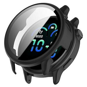 SHEAWA for Garmin�K�[�~�� Vivoactive 6 �P�[�X �J�o�[ PC+�����K���X�t�B���� �S�ʕی� 9H�d�x ����� ��̌^�ی�P�[�X �ی�J�o�[ �ϏՌ� �A�N�Z�T���[ (�u���b�N)