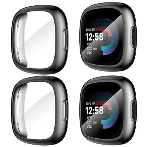 Suoman for Fitbit Sense 2/Versa 4�ی�P�[�X�i4�j�\�t�g��TPU�f�ނŖ��C�h�~��for Fitbit Sense 2/Versa 4�J�o�[-��
