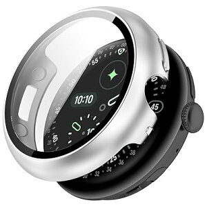 (�P�[�X���O�����[�d�\) Google Pixel Watch4�i2025�j�p �P�[�X �[�d�\ �ی� �K���X�t�B���� ��̌^ PC+TPE�ގ� ��d�\�� �S�ʕی� �����^ ���ϋv �����ȒP �ϏՌ� �Ή�Pixel Watch4 �ی�P�[�X ����
