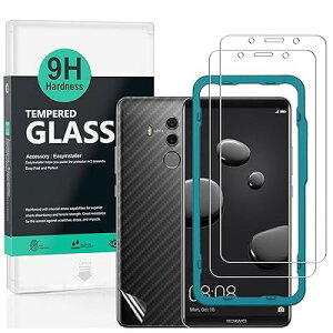 Ibywind �Ή� Huawei Mate10 Pro �K���X�t�B���� 2 ���ی�t�B���� �K�C�h�g�t�� �w�ʃV�[�g�i1���j ���菝�h�~�ϏՌ��d�x 9H�����K���X�t�B�����y���炩�Ȏ�G��z�y�C�A�[���z�y�w��F�ؑΉ� ��