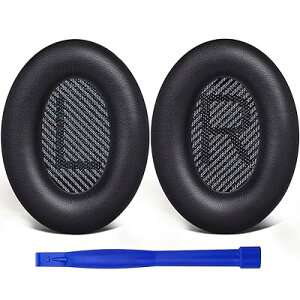 SoloWIT �C���[�p�b�h �C���[�N�b�V���� �����p Bose QuietComfort 35 & 35ii(QC35 & QC35ii)�ɑΉ� �w�b�h�t�H���ɓK�p �w�b�h�z���p�b�h �Չ� �\�t�g���U�[ �����x�t�H�[�� (�u���b�N)