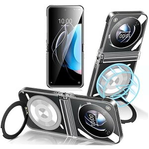 ZTE Nubia Flip 5G �P�[�X/ZTE Libero Flip 5G �P�[�X �N���A �����O�t�� PC �X�}�z�P�[�X �X�^���h�@�\ ZTE Libero Flip/Nubia Flip �J�o�[ �ϏՌ� ���C�A���X�[�d�Ή� �y�� ���^�y����