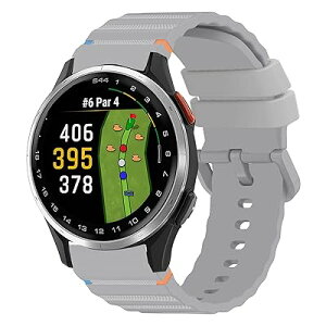 Garmin Approach S50/S44/S42/S40�p �V���R�������X�g���b�v �_�炩�����K �y�� �h�� �����X�|�[�c�ɍœK 20mm�� �ȒP���t�� �X�}�[�g�E�H�b�`�o���h (�O���[)