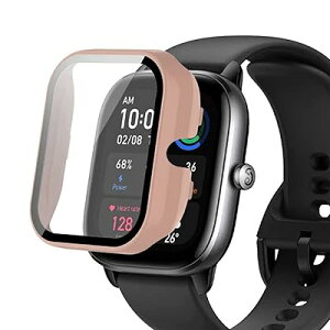 for Amazfit GTS 4 Mini �Ή� �P�[�X �ی�J�o�[ gts 4 mini �K���X�t�B���� ��̌^ �P�[�X�yYML�z�S�ʕی�/�����^/�����ȒP/�ϏՌ�/�����ߗ� �_���TPU �J�o�[ �Ռ��z�� �A�N�Z�T���[amazfit gts4