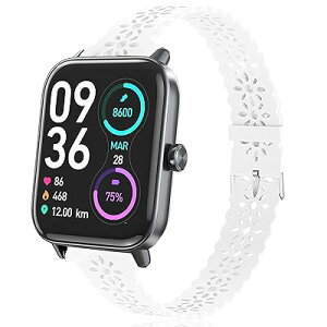 [Lamshaw] for Amazfit Bip 5 �o���h, �V���R�����[�X��������������o���h �x���g �Ή� Amazfit Bip 5 �X�}�[�g�E�H�b�` (�z���C�g)