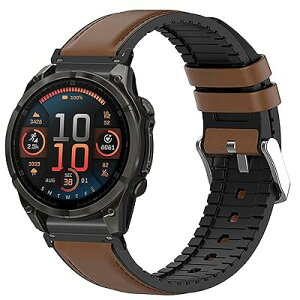 Lamshaw for Garmin Fenix 8 �����o���h, �V���R�� ���U�[�o���h���� ���g�� �E�H�b�`�x���g ?Fenix 8 43mm, 47mm, 51mm�X�}�[�g�E�H�b�`�ɑΉ� (20mm, �u���E��)