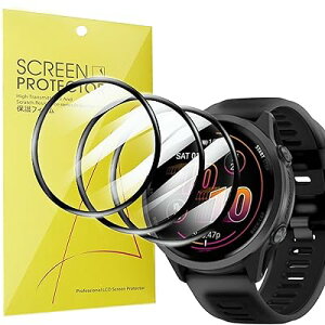 Lamsaw for Garmin Forerunner 570 47mm �X�}�[�g�E�H�b�` �ی�t�B����,�y3���Z�b�g�z�S�ʕی� �t�B���� 3D�S�ʕی� �t���[�g�����x�^�b�`�����ߗ� �h���w��h�~ �Ή� Garmin Forerunner 570