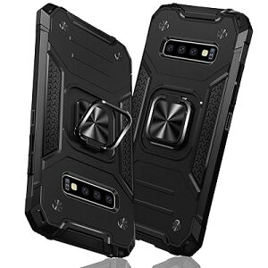TMUJWS Samsung Galaxy S10 �p�̃P�[�X �����O �Ռ��z�� �ϏՌ� TPU+PC�o���p�[ ��d�\�� �ČRMIL�K�i �S�ʕی� �ԍڃz���_�[�Ή� �C�菝�h�~ ����~�� �y�� ���^ �A�C�t�H�� S10 �p�̃P�[�X 6.1�C���` �w