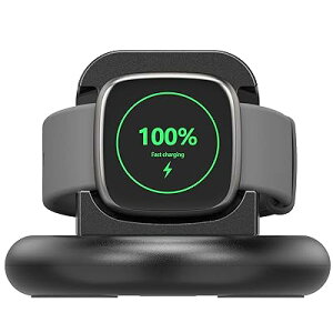 Magnetic Charger �Ή� Fitbit Versa 3/Versa 4/Sense 2/Sense �[�d�X�^���h, �X�}�[�g�E�H�b�`�[�d�P�[�u�����C�x�[�X �[�d�X�^���h �[�d�h�b�N