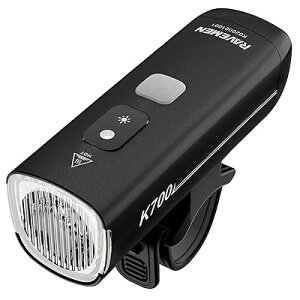 RAVEMEN K700 ���]�ԃ��C�g 700���[���� ���Z���T�[�E�U���Z���T�[�Ŏ����I���I�t USB-C�[�d IPX7���S�h�� PSE�F�� ���ԑ��s���[�h 4�i���� �T�C�h���F�� �ʋ΁E�h�БΉ� �����d�����p ���{�������