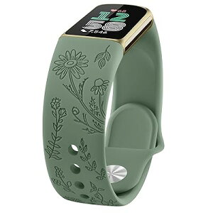 �Ԗ͗l �x���g for Fitbit Charge6 �x���g Charge6 �o���h Charge5 �x���g Fitbit Charge5 �o���h, �����x���g �V���R�������o���h �_�炩�� �`���[�W5 �x���g (�I���o�[�E�O���[��)