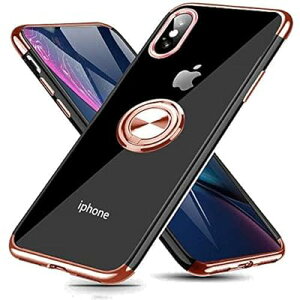 iPhone Xs Max �p �P�[�X �����O�t�� �N���A �����h�~ �ϏՌ� �X�^���h�@�\ ���� TPU ���b�L �P�[�X�h�o ���^ �y�� ��̌^ �ό`�h�~ �S�ʕی�J�o�[ �A�C�t�H�� XS Max �p �P�[�X �s���N MJJ-1039-5-12