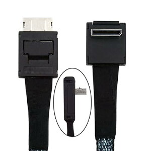 xiwai �_�E���A���O�� 90�x�R�l�N�^ �f���A���V�[���h OcuLink PCIe 4.0 PCI-Express SFF-8611 4i �I�X - SFF-8611 �I�X �f�[�^�A�N�e�B�u�P�[�u�� �O��eGPU SSD�p�A80cm, �u���b�N,