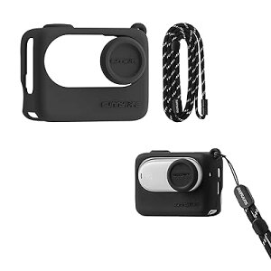 SHEAWA for Insta360 Go 3S �P�[�X+�����Y�J�o�[+�l�b�N�X�g���b�v �J�o�[ �V���R���P�[�X ��X�g���b�v �g�тɕ֗� �����Y�ی� �S�ʕی� �ی�P�[�X �A�N�Z�T���[ (�u���b�N)
