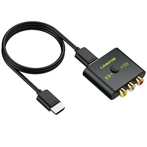 LiNKFOR RCA to HDMI�ϊ��R���o�[�^�[ 1080P�Ή� 16:9/4:3�ؑւł� ���^ �y�� AV to HDMI �ϊ��� PAL/NTSC�Ή� 3�F�[�q hdmi �ϊ��A�_�v�^ Wii/PS1/PS2/N64/DVD/VCR�Ȃǂɑ�
