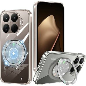 NISIILNG Xiaomi 15T Pro �P�[�X �N���A �����O 360°��]�X�^���h�@�\ xiaomi 15t pro �X�}�z�P�[�X �ϏՌ� �V���I�~ 15tpro �J�o�[ ���^ �y�� ���� TPU �ԍڃz���_�[ �Ή� (�N���A)