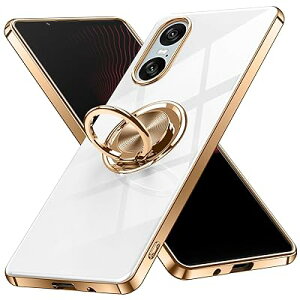 Xperia 10 VI SO-52E �P�[�X �����O�t�� Sony �G�N�X�y���A10vi / SOG14 / A402SO / XQ-ES44 �p �J�o�[ Uovon �X�}�z�P�[�X �X�^���h�@�\ ���� �ԍڃz���_�[ �Ή� �g�уJ�o�[ �y�� �X�g���b