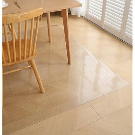 ダイニングマット 透明 エンボス加工 150×190cm 厚さ1.5mm PVC 床保護マット チェアマット カーペットプロテクターマット 大型デスク足元マット テーブルマット 床傷防止 食卓/フロア/畳/机下/椅子/床暖房対応