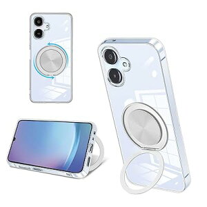 Galaxy A25 5G �P�[�X �N���A �V���R�� MagSafe�Ή� �����O�t�� 360°��]�X�^���h �c�����Ή� �A�W���X�^�u���X�^���h �}�b�g�d�グ �ϏՌ� Galaxy A25 5G SC-53F SCG33 �J�o�[ �Ռ��z���|�P�b�g����