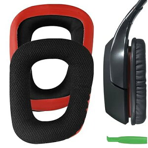Geekria �C���[�p�b�h Comfort �݊��� �p�b�h ���W�N�[�� Logitech G35, G430, G432, G332, G930, F450 �w�b�h�z���ɑΉ� �p�b�h �C���[/�C���[�J�b�v (���b�V���t�@�u���b�N/�u���b�N���b�h)
