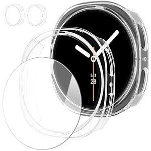 �y2����zfor Samsung Galaxy Watch 8 44mm �P�[�X + �K���X�t�B���� �R���p�`�u�� galaxy �E�H�b�` �����ߗ� �C�菝�h�~ �ی�J�o�[ ����case �ϏՌ� �y��